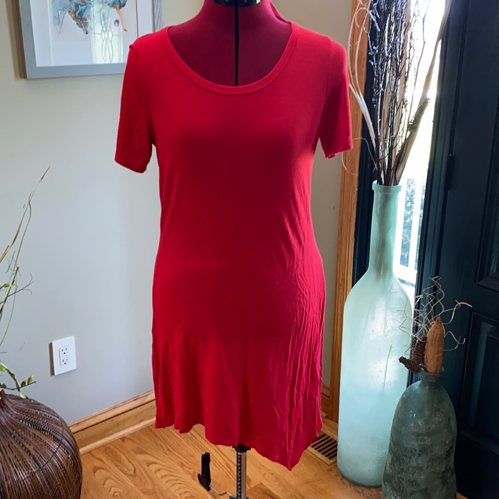 Red t-shirt dress
